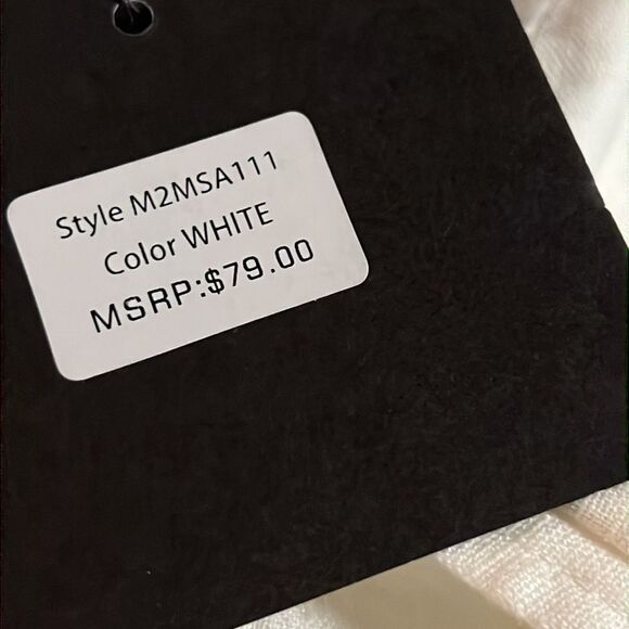 NWT New York White 100% Linen Full A line midi Belted Below Knee Skirt L - Picture 12 of 13